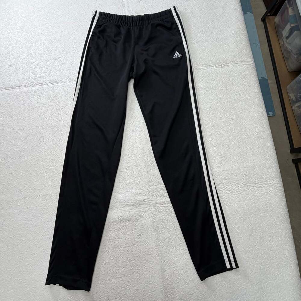 adidas Women’s Climalite 3-Stripes Track Pants Black/White Size M skinny leg